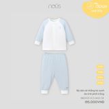 Gối chặn kẻ xanh da trời in mặt gấu Nous