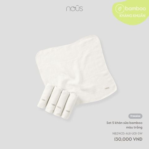 Set 5 khăn sữa bamboo màu Nous
