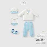 Set quà tặng 5 món màu xanh biển phối trắng Nous