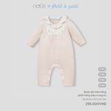 Body dài màu hồng phối trắng thêu trang trí Nous