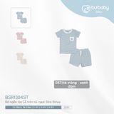 Bộ ngắn tay Cổ tròn túi ngực Siro Stripy Bubaby