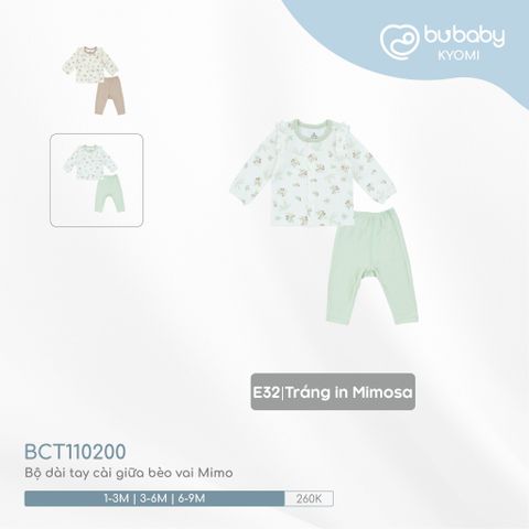 Bộ dài tay cài giữa bèo vai Mimo Bubaby BCT110200.M13E28