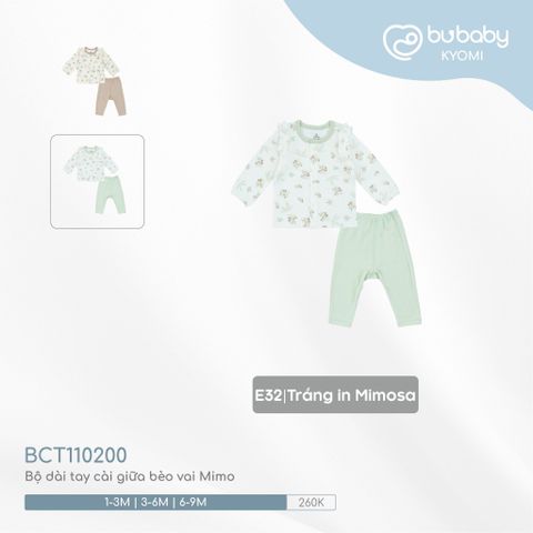 Bộ dài tay cài giữa bèo vai Mimo Bubaby BCT110200.M13E28