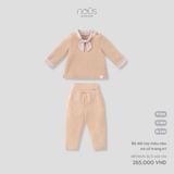 Bộ dài tay màu nâu nơ cổ trang trí Nous