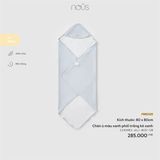 Chăn ủ màu xanh phối trắng kẻ xanh Nous