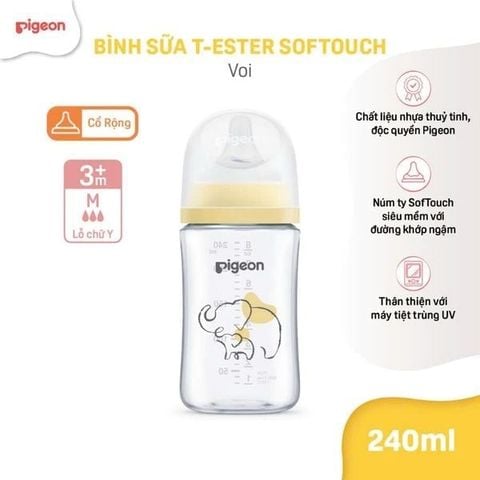 Bình sữa T-ESTER Softouch baby-friendly world Pigeon