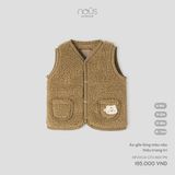 Áo gi lê lông màu nâu thêu trang trí Nous