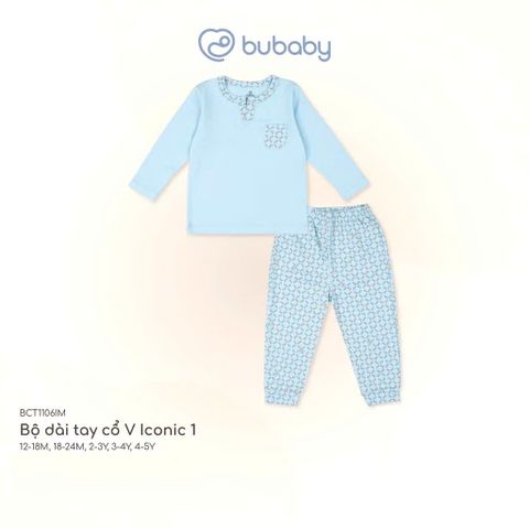 Bộ dài tay cổ V Iconic 1 Bubaby BCT1106IM.18MD83