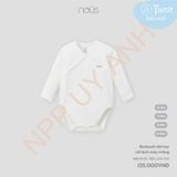 Bodysuit dài tay cài lệch màu trắng Nous NB2W25-TB3-U01-SW-0M