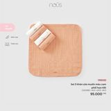 Set 5 khăn sữa muslin màu cam phối họa tiết Nous
