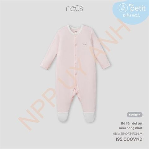 Bộ liền dài tất màu hồng nhạt Nous NB1W25-OP3-F01-SM-NB