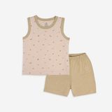 Bộ sát nách cổ tròn Bambus Signature 140405 Bubaby be in bubaby B78 12-18m