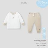 Bộ dài tay áo màu trắng phối quần rêu Nous NB3S25-SC3-M02-PW-6M
