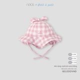 Mũ rộng vành kẻ caro hồng Nous NE2S25-AH1-F01-CM-S