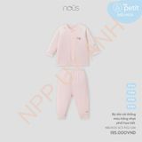 Bộ dài cài thẳng màu hồng nhạt phối họa tiết Nous NB2W25-SC3-F02-OM-0M