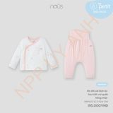 Bộ dài cài lệch áo họa tiết voi quần hồng nhạt Nous NB1W25-SC3-F04-OW-NB