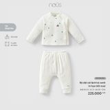 Bộ dài cài lệch kẻ xanh in họa tiết noel Nous