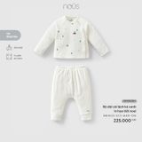 Bộ dài cài lệch kẻ xanh in họa tiết noel Nous