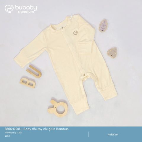 Body dài tay cài giữa Bambus Bubaby