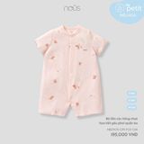 Bộ liền cộc hồng nhạt họa tiết gấu phơi quần áo Nous