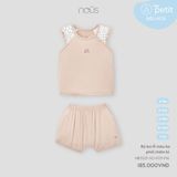 Bộ ba lỗ màu be phối chấm bi Nous NB3S25-SC1-F05-PM-6M