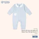 Body dài tay cài giữa cổ Peter Pan Túi ốp Iconic 1 Bubaby