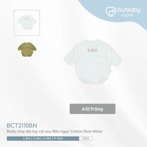 Body chip dài tay cài sau Bèo ngực Cotton Slub Mimo Bubaby BCT2110BN.06M89B