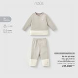 Bộ dài giữ nhiệt màu ghi phối be in họa tiết halloween Nous