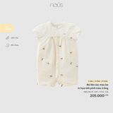 Bộ liền cộc màu be in họa tiết phối màu trắng Nous