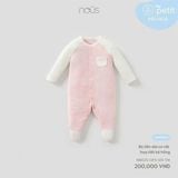 Bộ liền dài có tất hoạ tiết kẻ hồng Nous