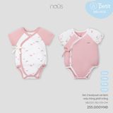 Set 2 bodysuit cài lệch màu hồng phối trắng Nous NB2S25-TB2-F01-OW-0M