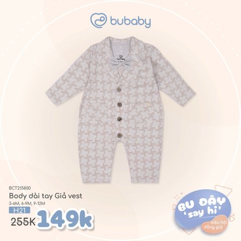 Body dài tay giả vest Bubaby BCT215800.09MA52