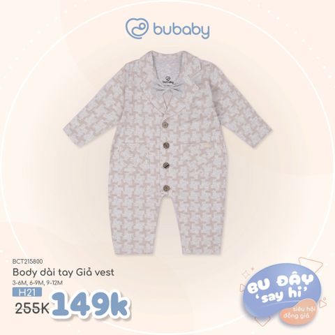 Body dài tay giả vest Bubaby BCT215800.09MA52