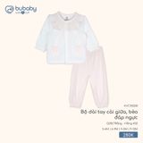 Bộ dài tay cài giữa, bèo đáp ngực