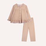 Bộ dài tay cài giữa bèo cổ Pyjamas Bubaby