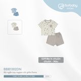 Bộ ngắn tay raglan cài giữa Dona Bubaby