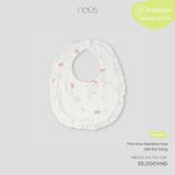 Yếm tròn bamboo họa tiết thỏ hồng Nous