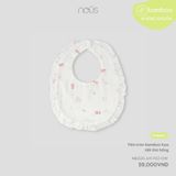 Yếm tròn bamboo họa tiết thỏ hồng Nous