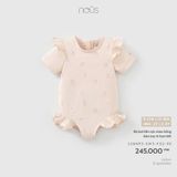 Bộ bơi liền cộc màu hồng bèo tay in họa tiết Nous