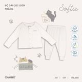 Bộ dài tay Chaang cúc giữa - vàng - 0-3m