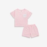 Bộ ngắn tay cổ tròn Túi ngực 1304TN Bubaby Hồng A05 12-18m BBC1304TN.18MA05