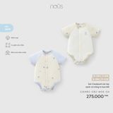 Set 2 bodysuit cộc tay xanh và trắng in họa tiết Nous