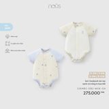 Set 2 bodysuit cộc tay xanh và trắng in họa tiết Nous