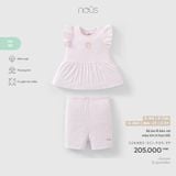 Bộ ba lỗ bèo vai màu tím in họa tiết Nous