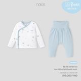 Bộ dài cài lệch áo họa tiết voi phối quần xanh Nous