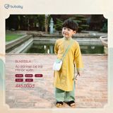 Áo dài linen bé trai Mã lộc xuân Bubaby