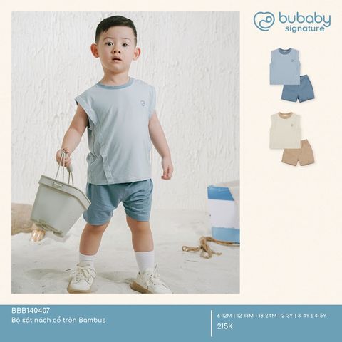 Bộ sát nách cổ tròn Bambus Bubaby