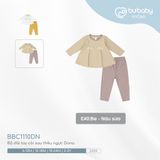 Bộ dài tay cài sau thêu ngực Dona Bubaby BBC1110DN.18M34A