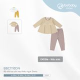Bộ dài tay cài sau thêu ngực Dona Bubaby BBC1110DN.18M34A