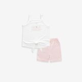 Bộ hai dây bé gái Muda 1531MD Bubaby Trắng - Hồng 55B 3-4y BBC1531MD.04Y55B